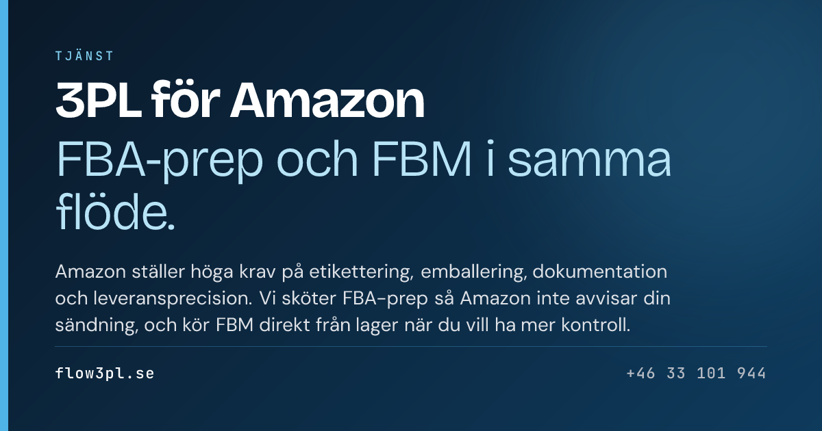 3PL för Amazon | FBA-prep och FBM-fulfilment – Flow 3PL